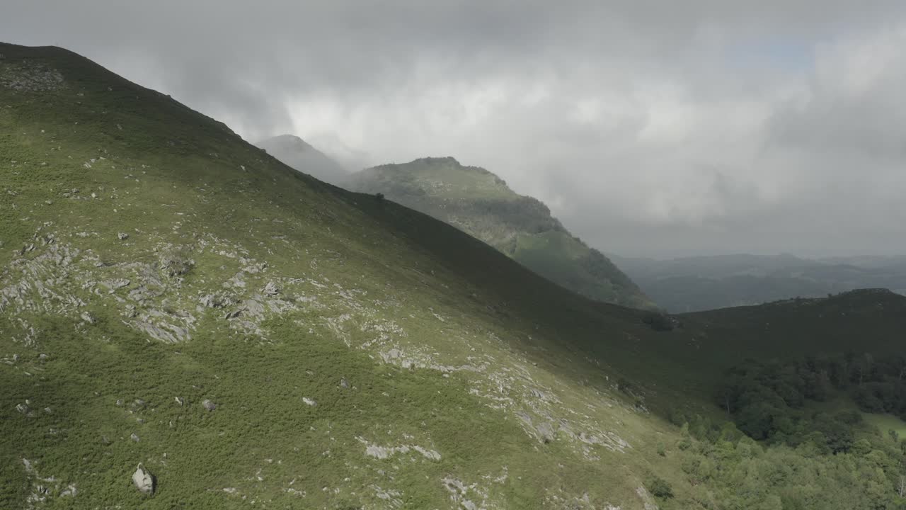 Green Mountain Slopes Under a Cloudy Sky