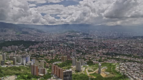 medellin colombia aerial v24 panoramic panning views capturing urban cityscape, densely populated residential neighborhoods, valleys and mountainous landscape - shot with mavic 3 cine - november 2022