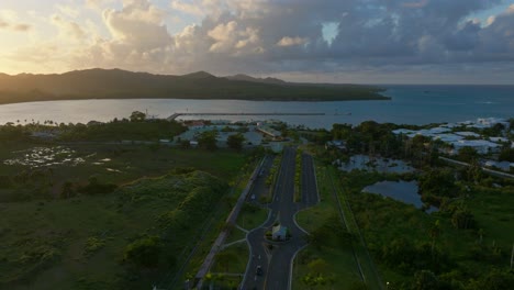 Cala-ámbar-En-El-Crepúsculo,-Puerto-Plata-En-República-Dominicana