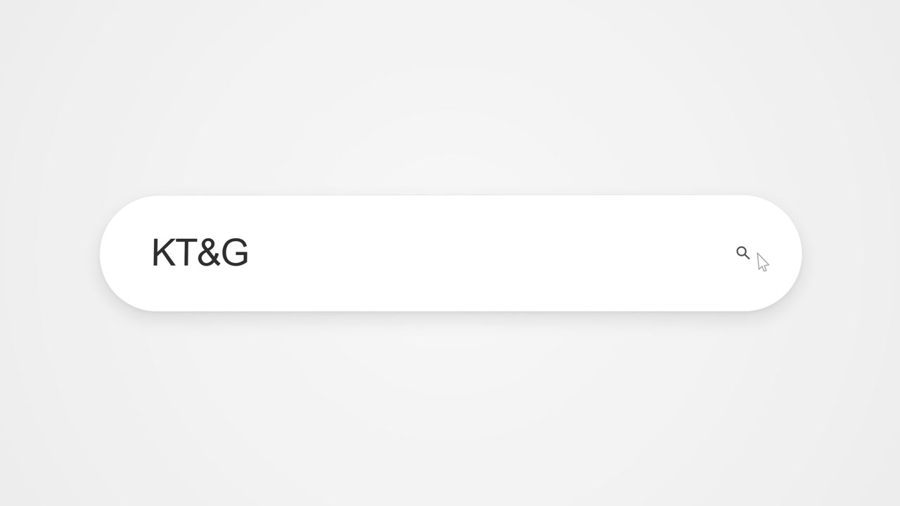 Search engine screen showing a search for KTG being entered into a web browser