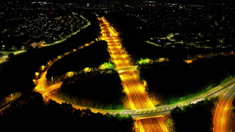 m53 motorway traffic hyperlapse, reverse movement along waypoints at night, wirral - june 23