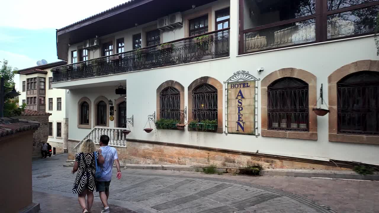 A charming street in Antalya’s old town, where history meets modern life in a picturesque setting