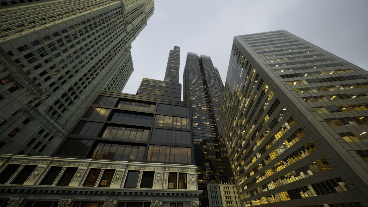horizonte urbano que muestra la arquitectura diversa en una ciudad durante el crepúsculo