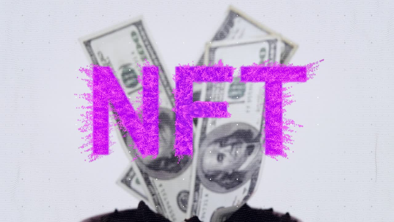 Animation start, three US dollar bills rising from pot soil to reveal tips beneath NFT overlay