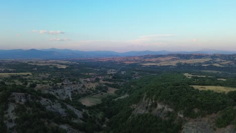 nature valley green landscape aerial drone north greece mainland clear mountain skyline
