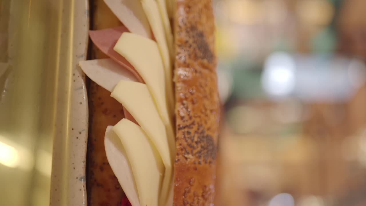 Sandwich with cheese and meat