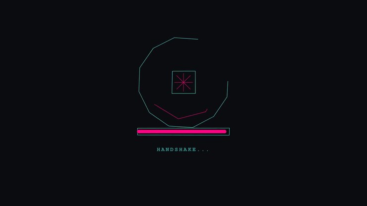 Digital indlæsningsskærm med abstrakt geometrisk animation