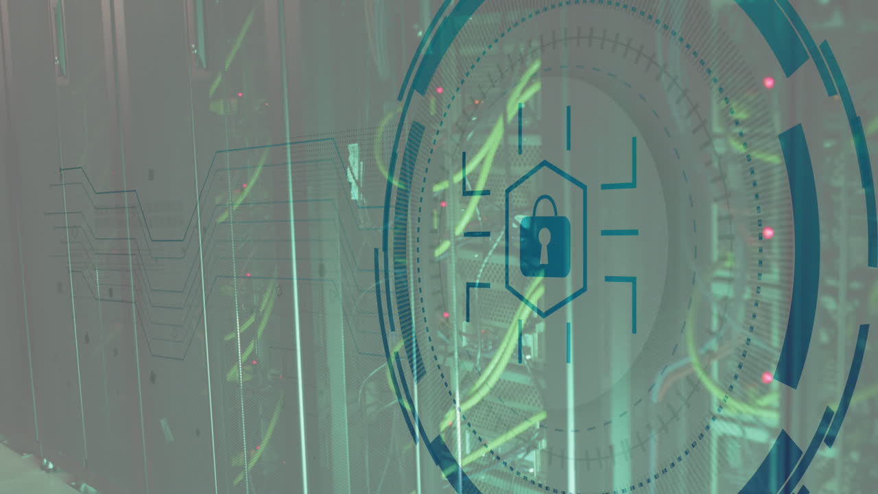 animación del icono del candado en círculo en los sistemas de servidor de red