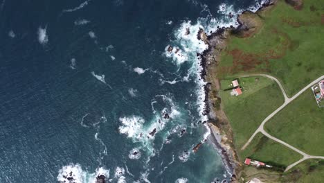 cliffs-with-waves,-filmed-from-above-with-the-drone,-in-lanzada-in-galicia-in-northern-spain-on-the-atlantic-ocean