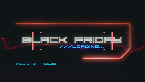 black friday text on computer screen with hud elements