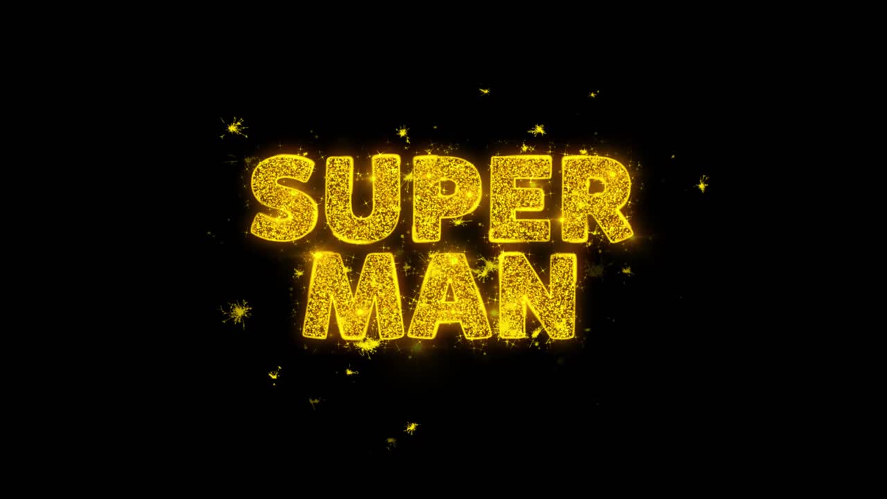 Super Man Sparkling Text Graphic