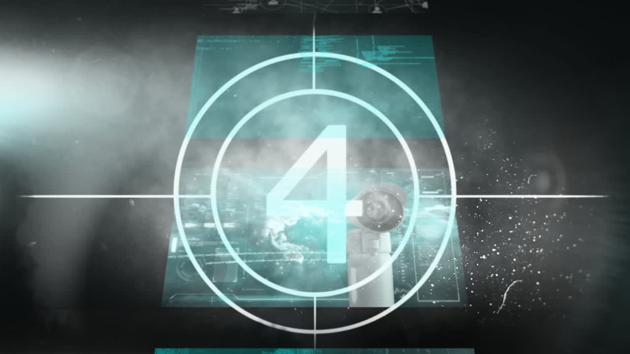 animación de la cuenta atrás de 10 a 1 sobre un fondo negro