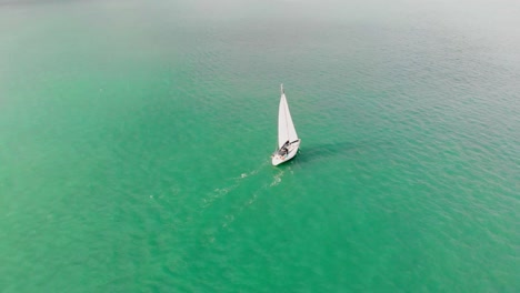 sailing boat aerial drone footage 4k