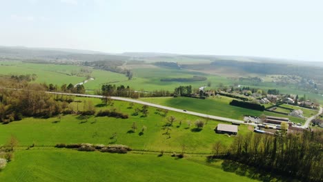 Aerial-shoot-of-the-Road-in-the-Farm