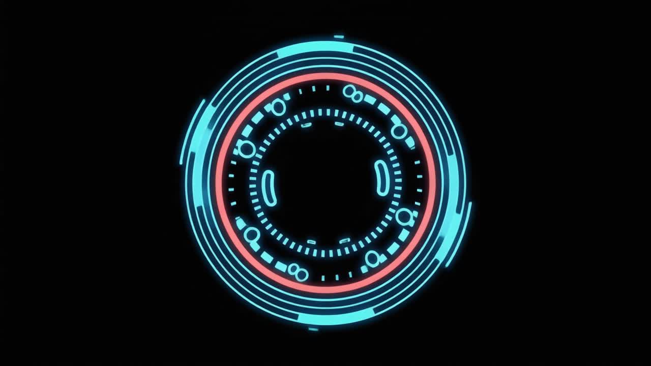 Animated Digital HUD Circle Interface with Scanning Elements