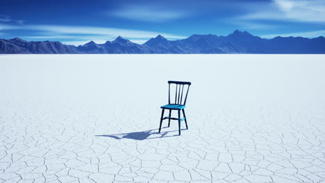 old wooden chair in a salt lake