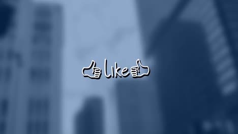 animación de texto similar sobre el paisaje urbano