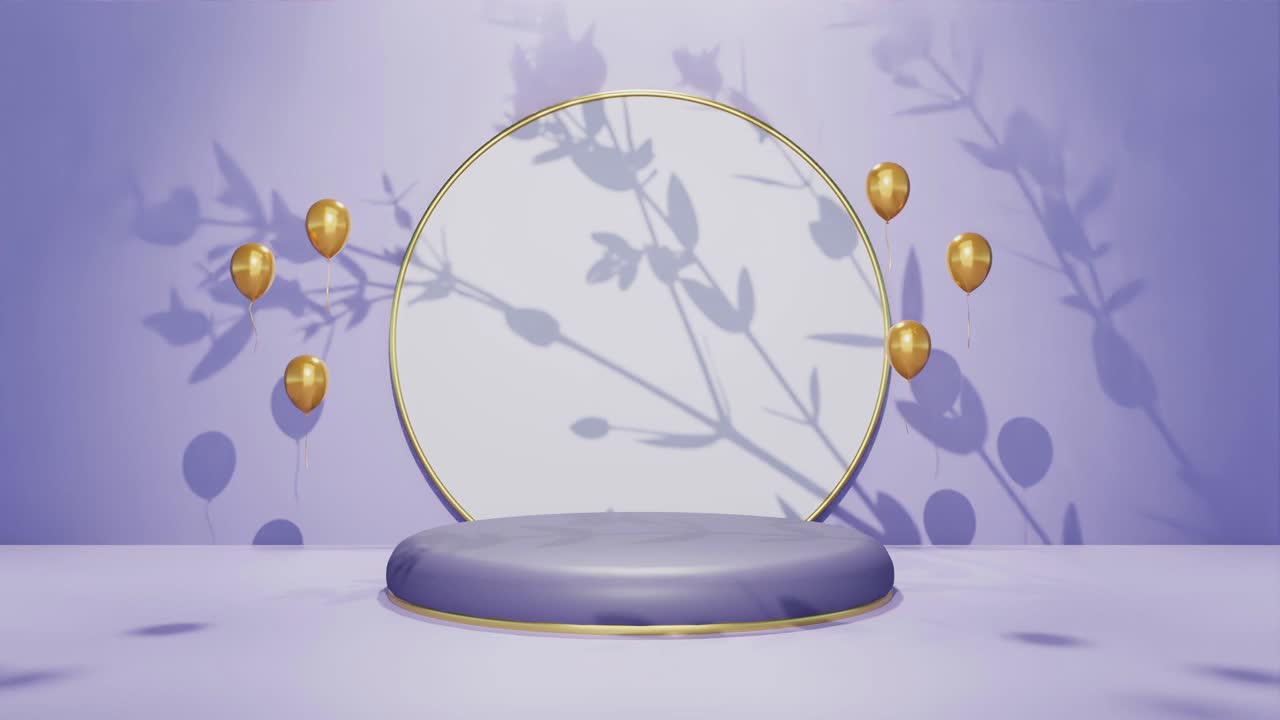 exhibición de productos para joyas artículos de lujo con sombra de árbol movidos por una suave brisa sobre fondo púrpura tienda en línea de comercio electrónico vender descuento