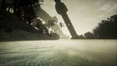 ufo crashed in the ocean near tropical island