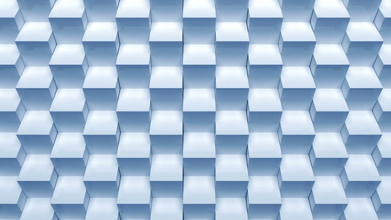 pared cúbica de bucle abstracto azul