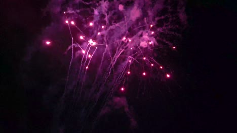 purple and gold fireworks exploding in the sky