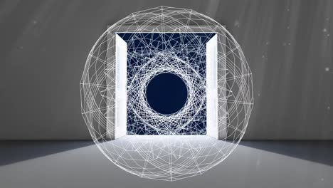 animación de círculos blancos sobre la puerta
