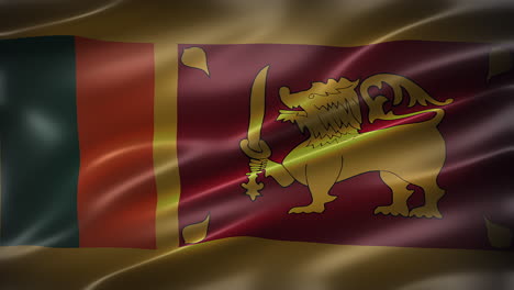 La-Bandera-De-Sri-Lanka,-Bandera-Del-León,-Vista-Frontal,-Fotograma-Completo,-Brillante,-Elegante-Y-Sedosa-Textura,-Ondeando-En-El-Viento,-Animación-Realista-De-4k-Cg,-Aspecto-Y-Sensación-De-Película,-Con-Capacidad-Para-Bucles-Sin-Interrupciones