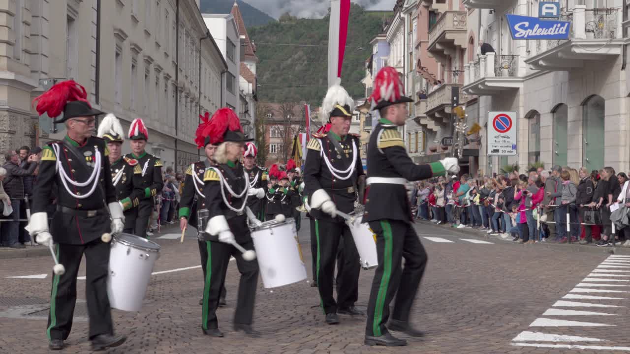 Brass band Crailsheim at the annual grape festival, Meran - Merano, South Tyrol, Italy (part 1 of 4)