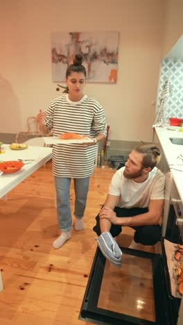 couple cooking together