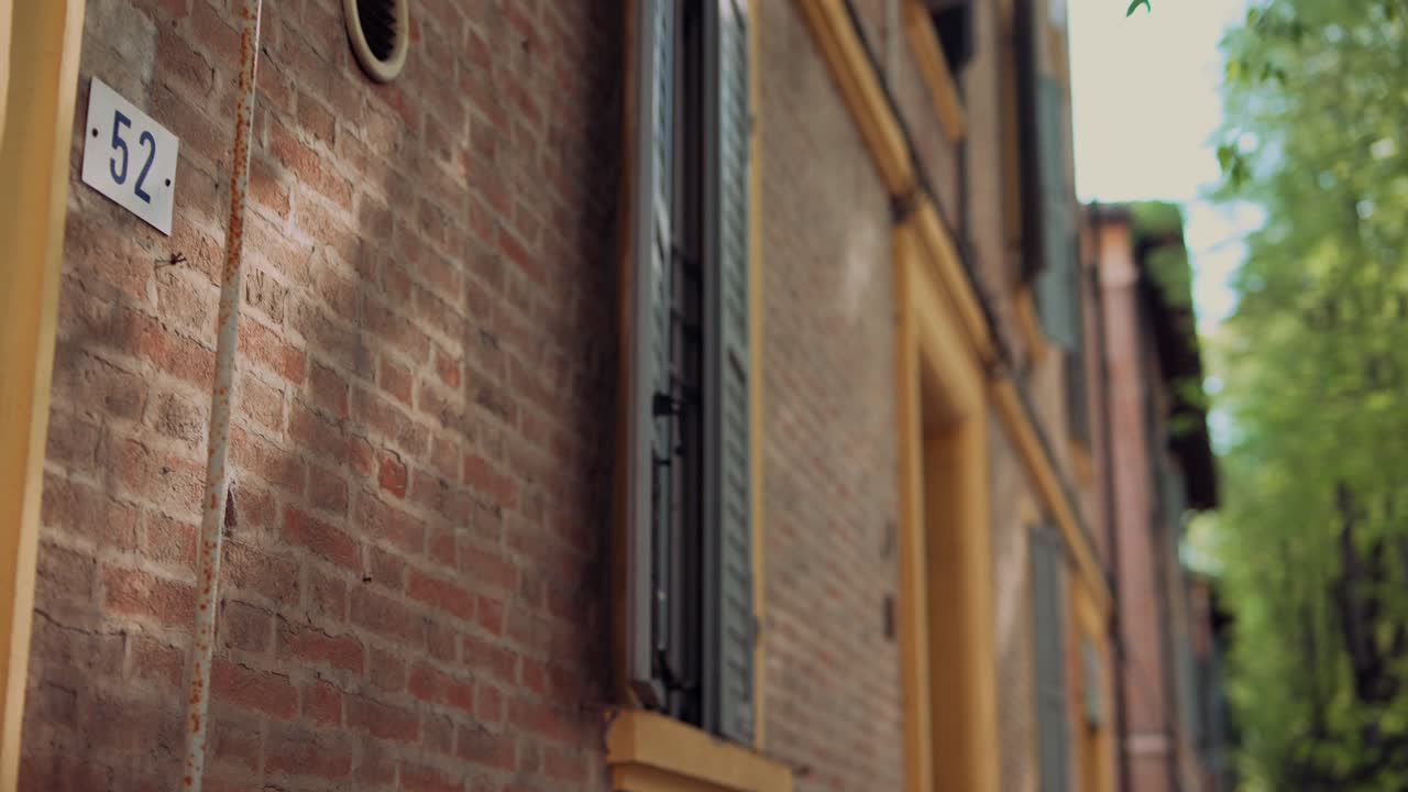 Old European Building with Windows and Shutters