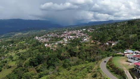 aerial view of icononzo municipality located in the department of tolima in colombia