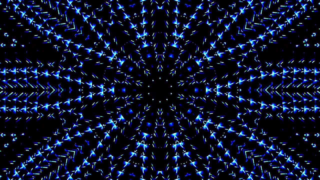 shining bright lines set blue wave motion, colorful, on black background