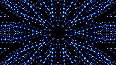 las líneas brillantes brillantes establecen un movimiento de onda azul, colorido, sobre un fondo negro