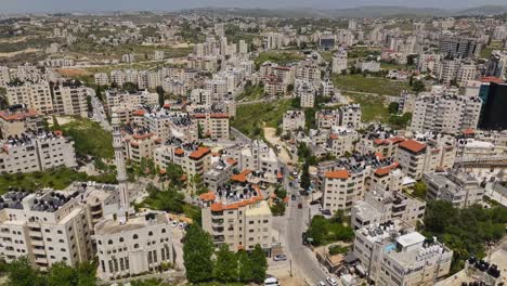 above view cityscape buildings in ramallah, west bank, palestine, west asia