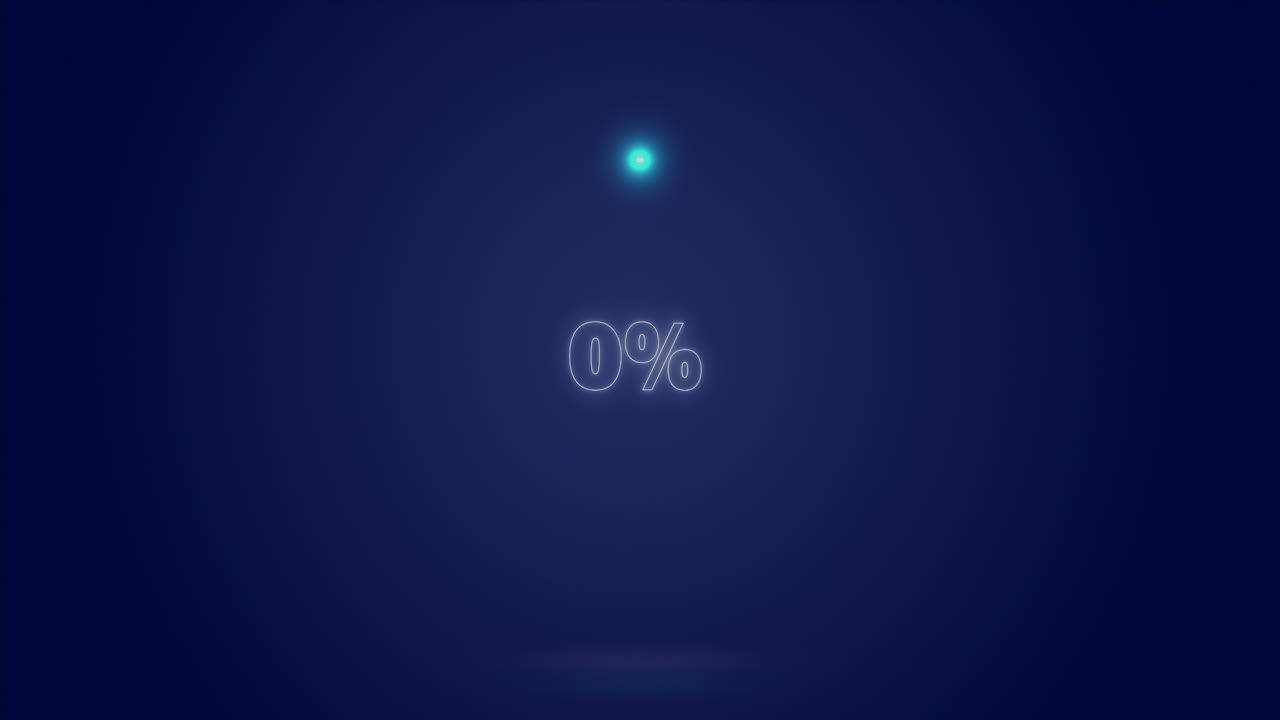 animación del círculo de procesamiento y los porcentajes sobre el fondo marino