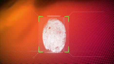 animation of biometric fingerprint and data processing over dots