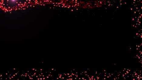 marco de corazón para el día de san valentín en negro