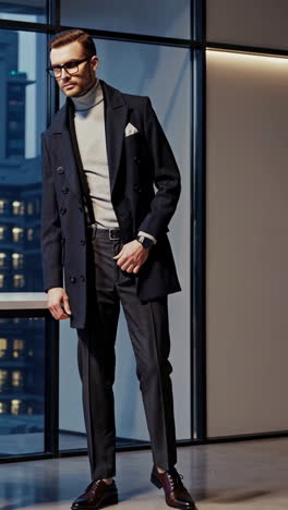 stylish businessman in modern setting