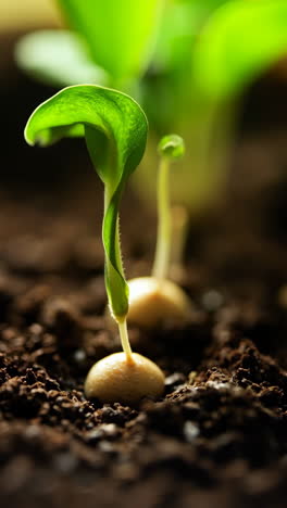 young seedling sprouting from soil