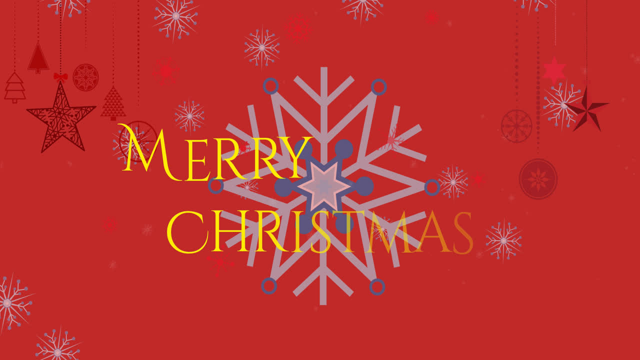 눈이 내리는 메리 크리스마스 텍스트의 애니메이션