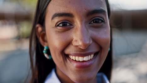 close-up portrait of a smiling woman