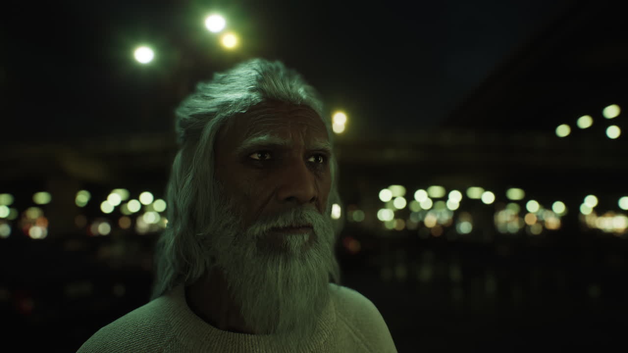 retrato de un anciano indio