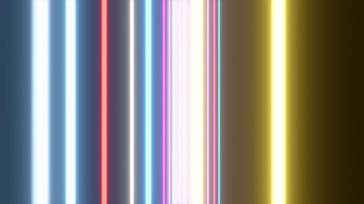 Loopable flying through the abstract background with laser neon lines