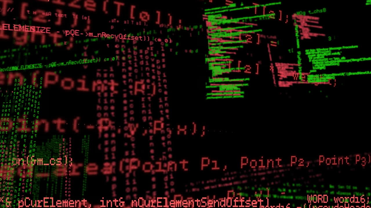 animación del procesamiento de datos con luz brillante