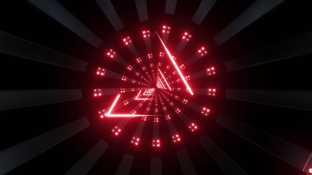 Neon Red Triangle Tunnel