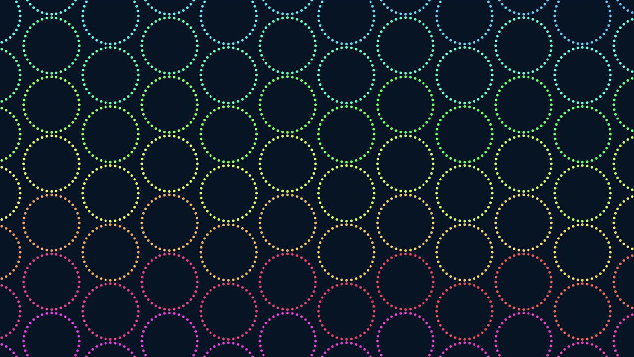 Vibrant and playful seamless dots on black background