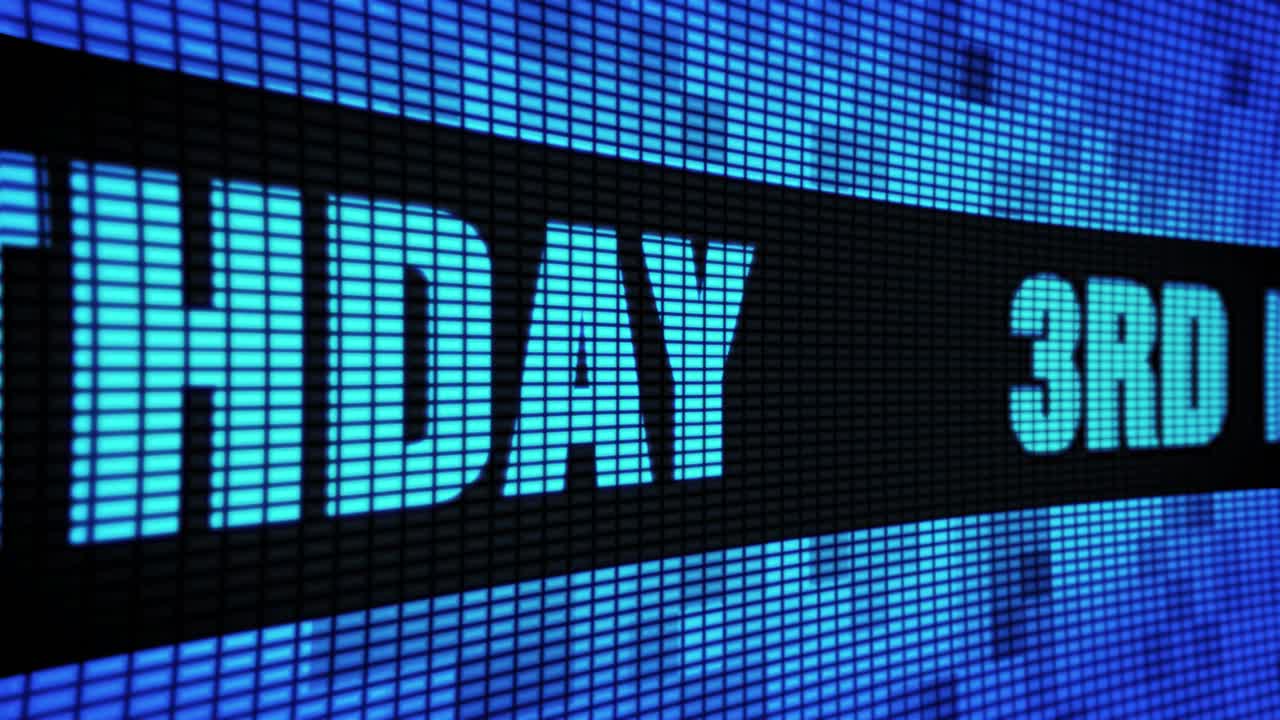 Happy 3rd Day Message on Digital Display