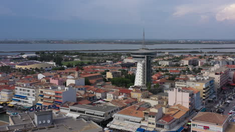 panoramic tower restaurant palavas les flots france aerial view summer