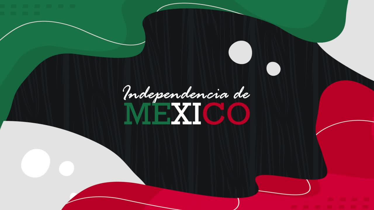 independencia de mexico lettering with flag