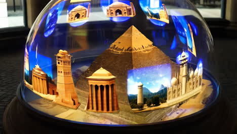 historical wonders under a glass dome